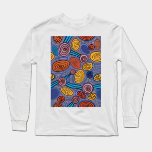 Aboriginal Art - Skipping Stones Long Sleeve T-Shirt